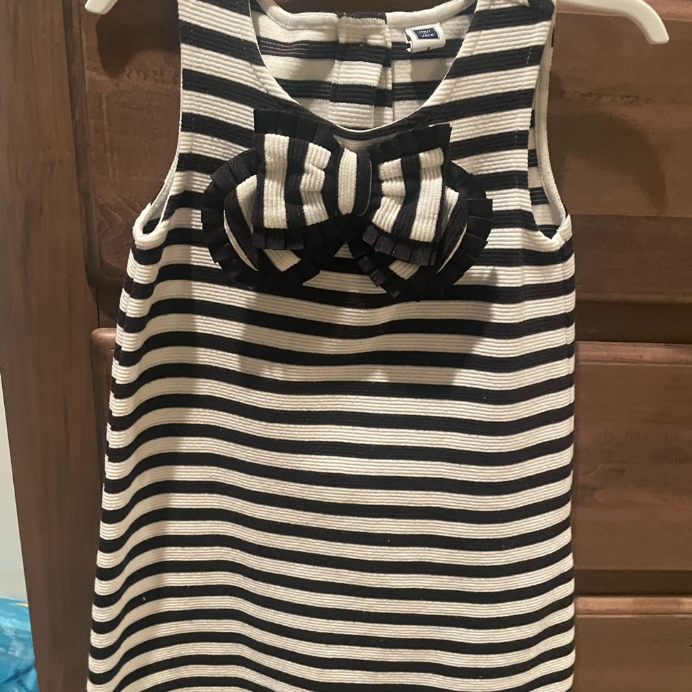 Janie & Jack Black and White Striped Kids Dress with Bow